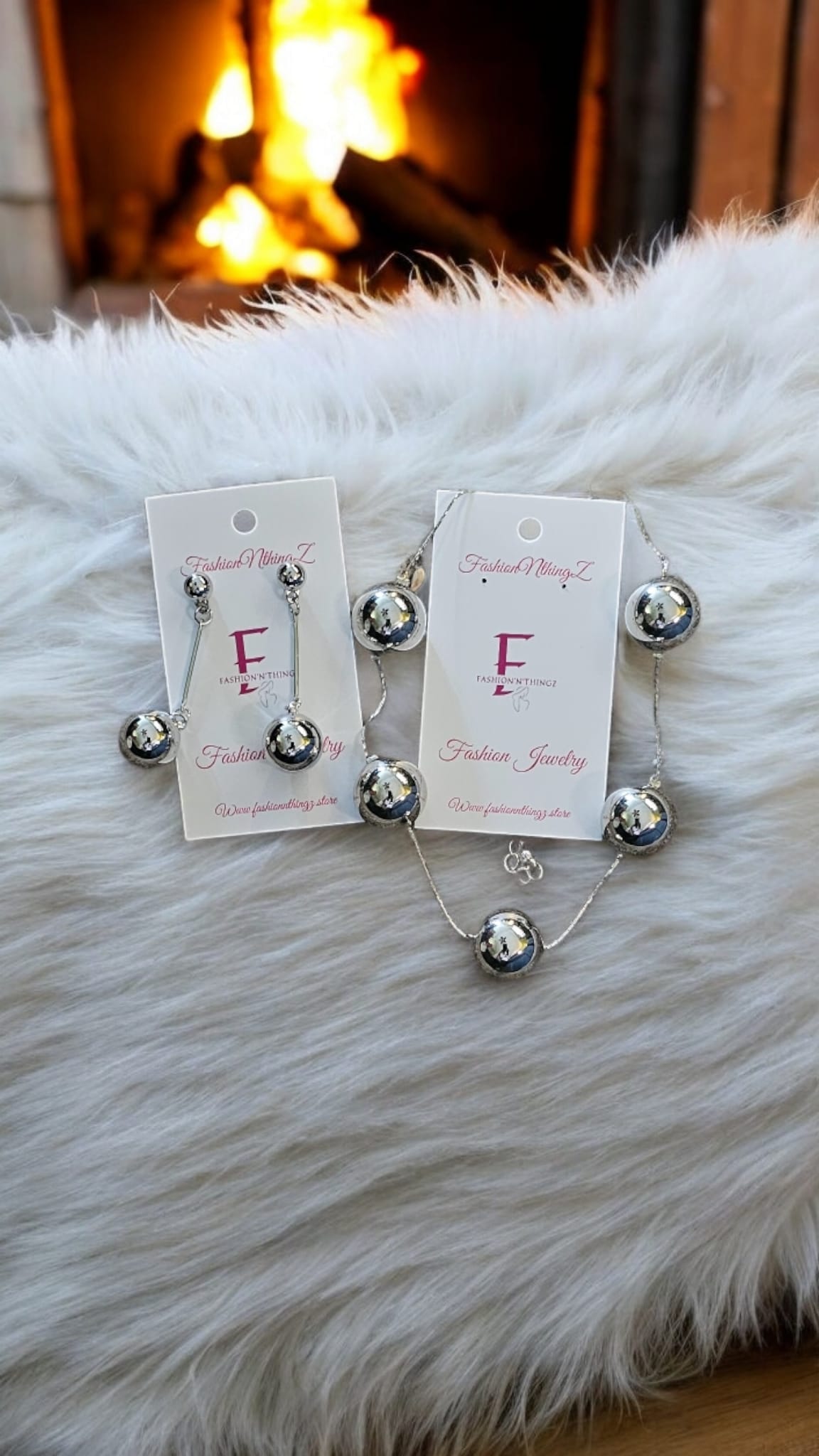Silver Spherical Drop Earrings - ONLY