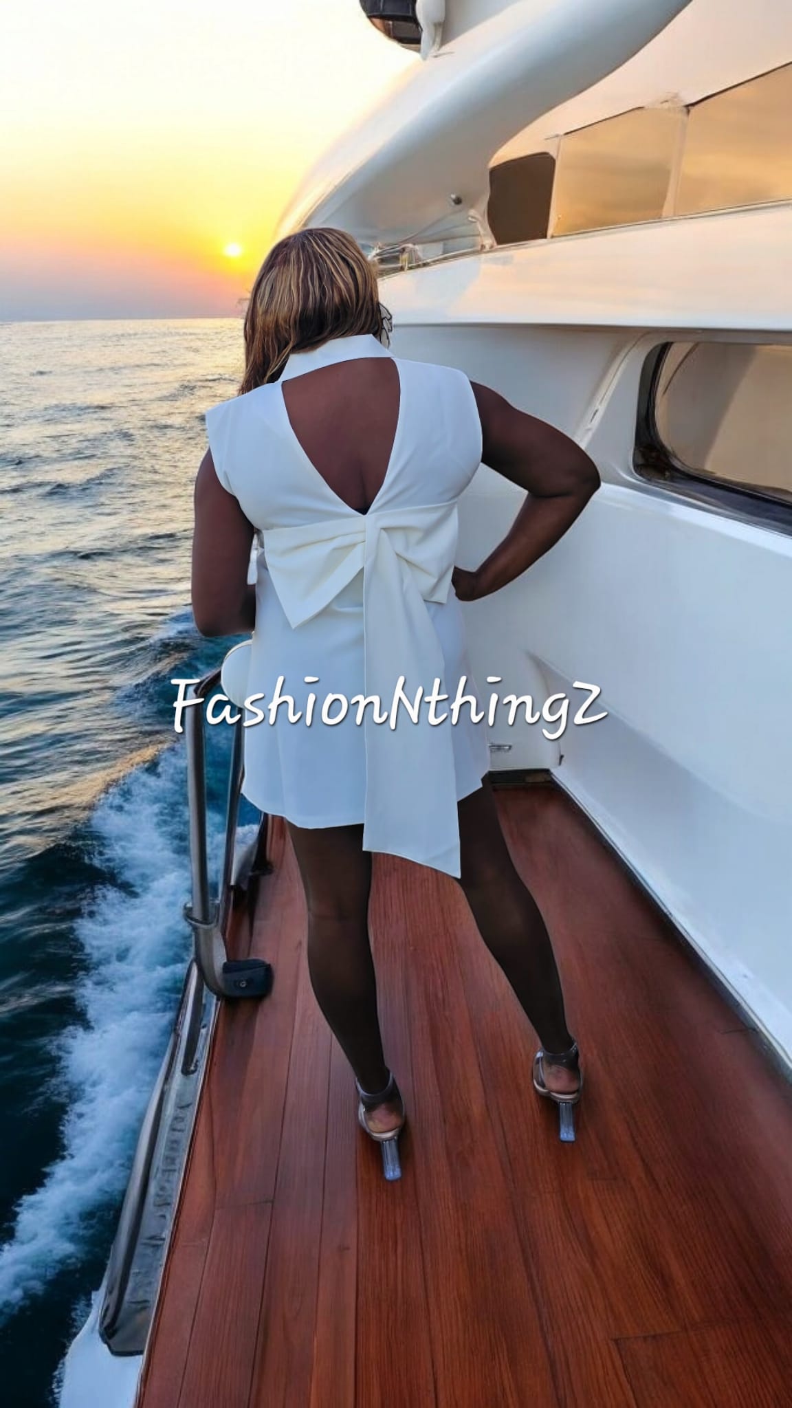 White Luxe Bow-Tied Mini Dress