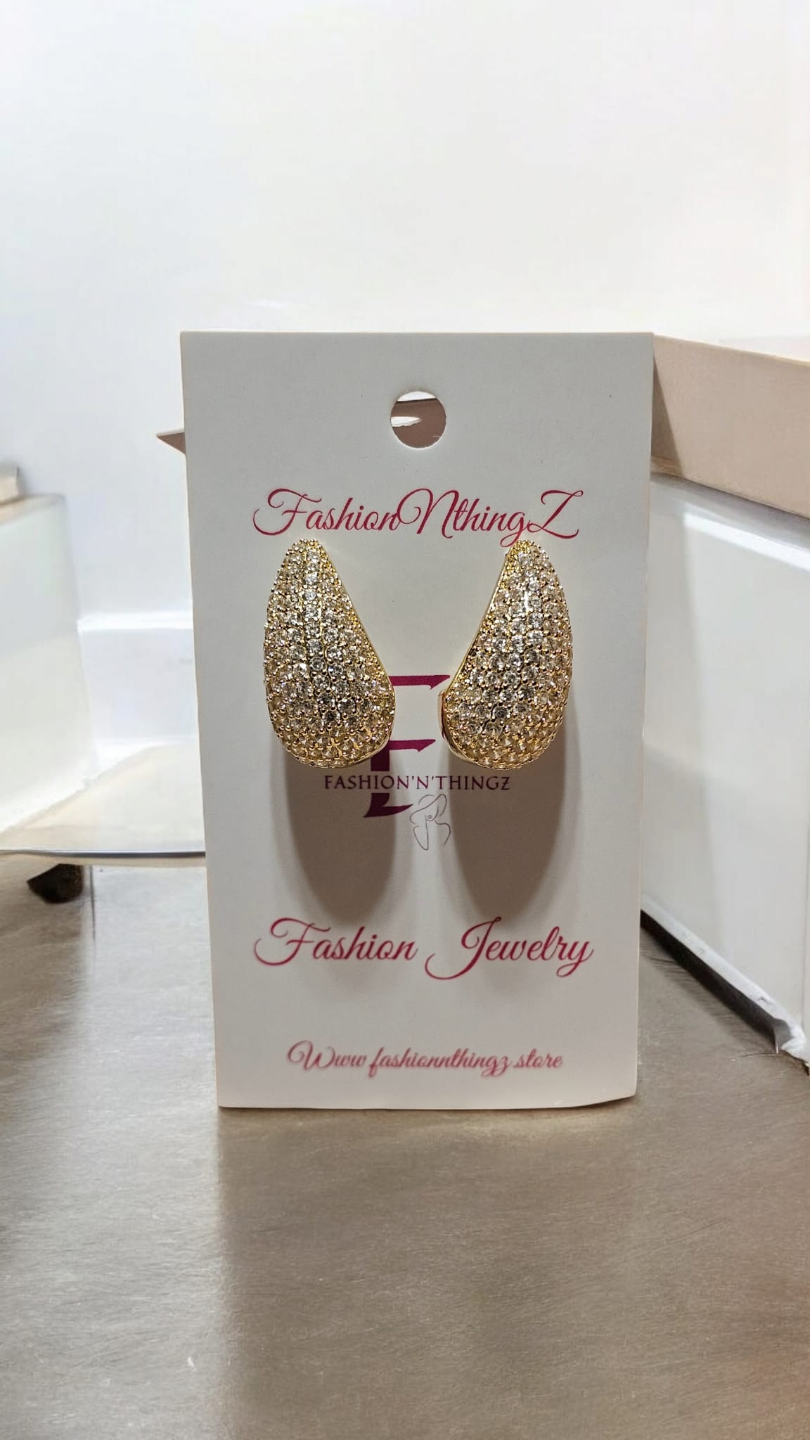 Golden Dazzle Teardrop Earrings