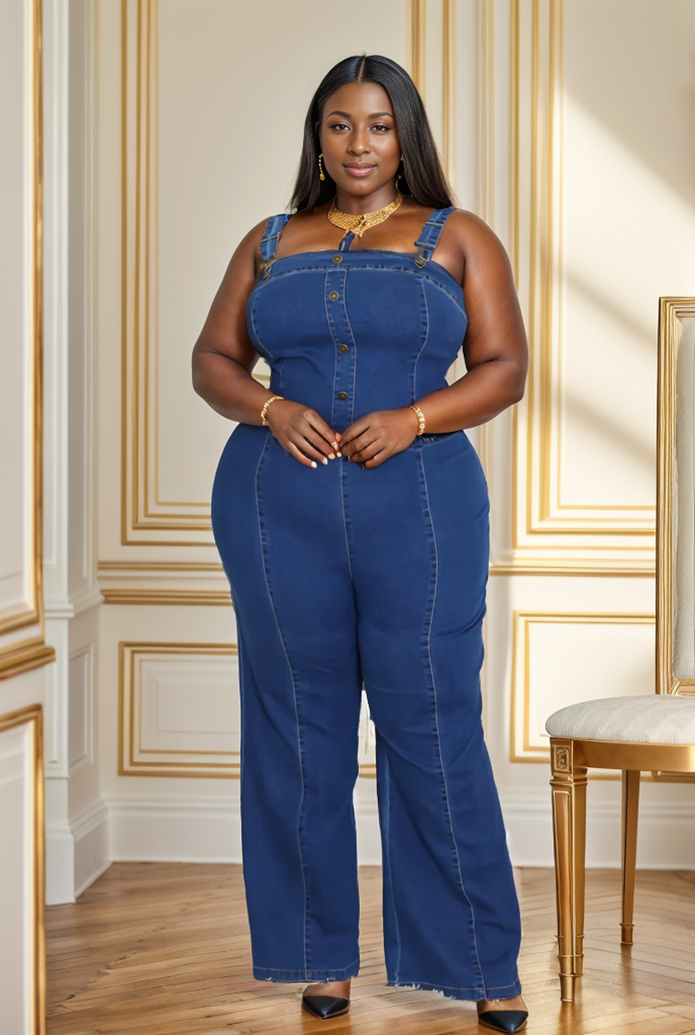 Indigo Chic Curvy Jumpsuit