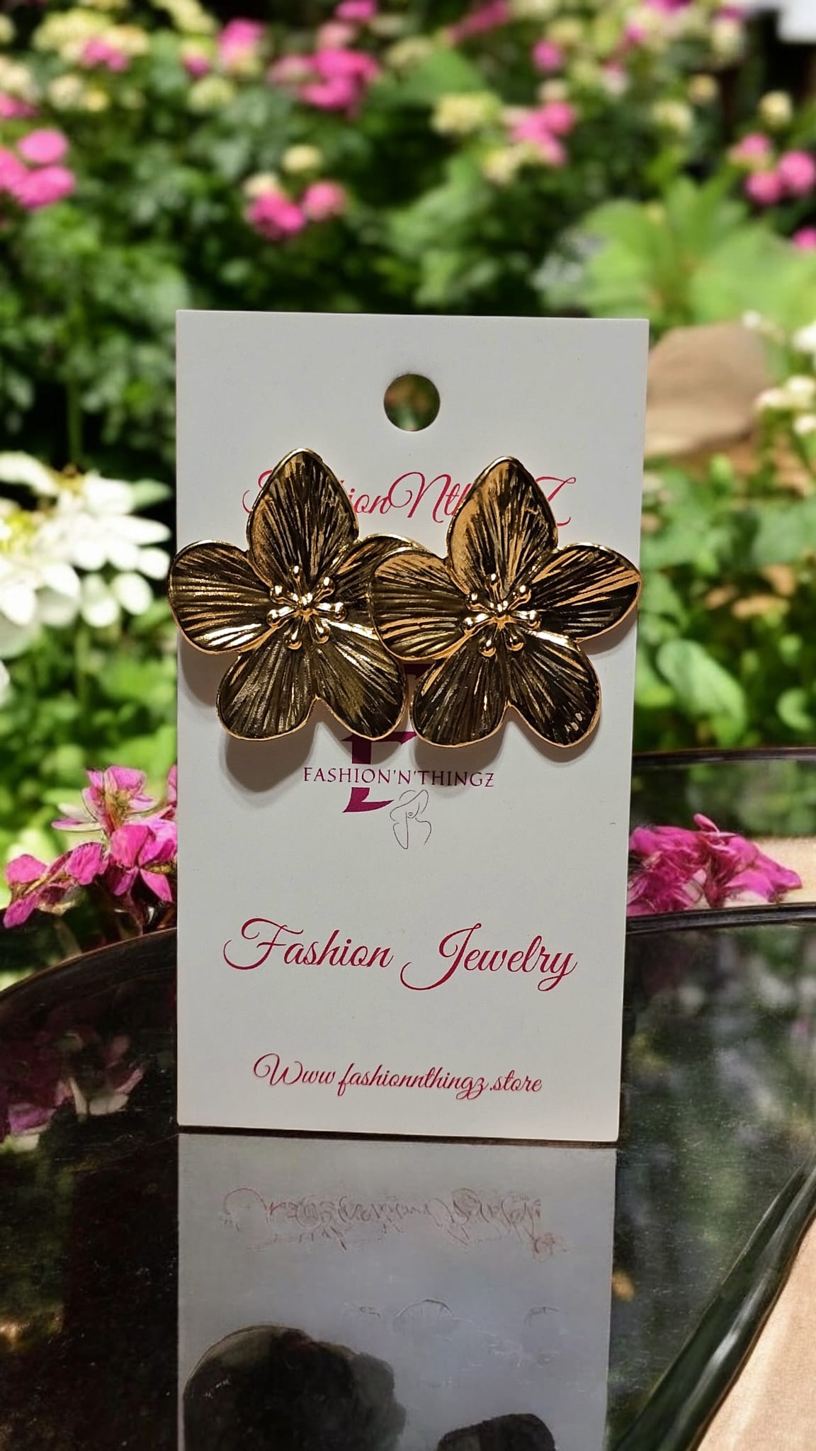 Golden Flora Stud Earrings