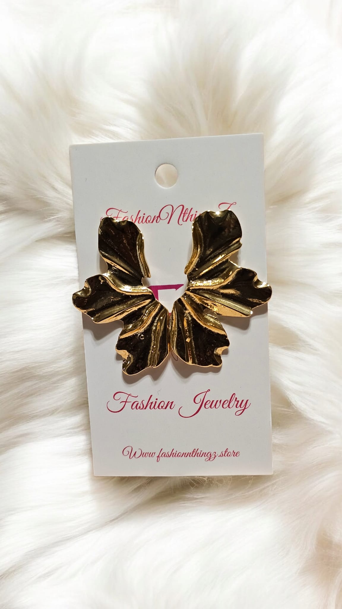 Golden Blossom Petal Earrings