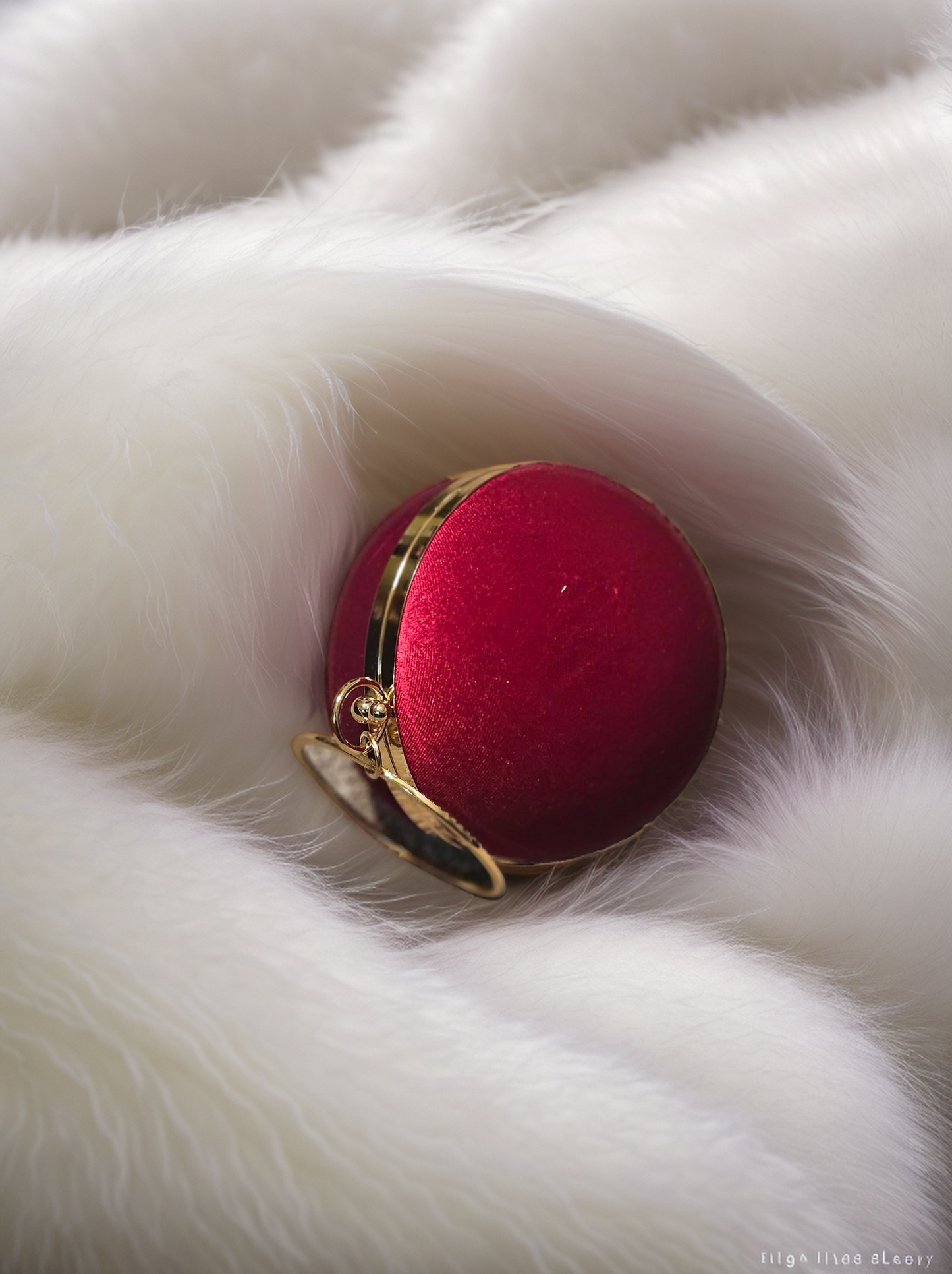 "Luxurious Ruby Spherical Clutch Purse"