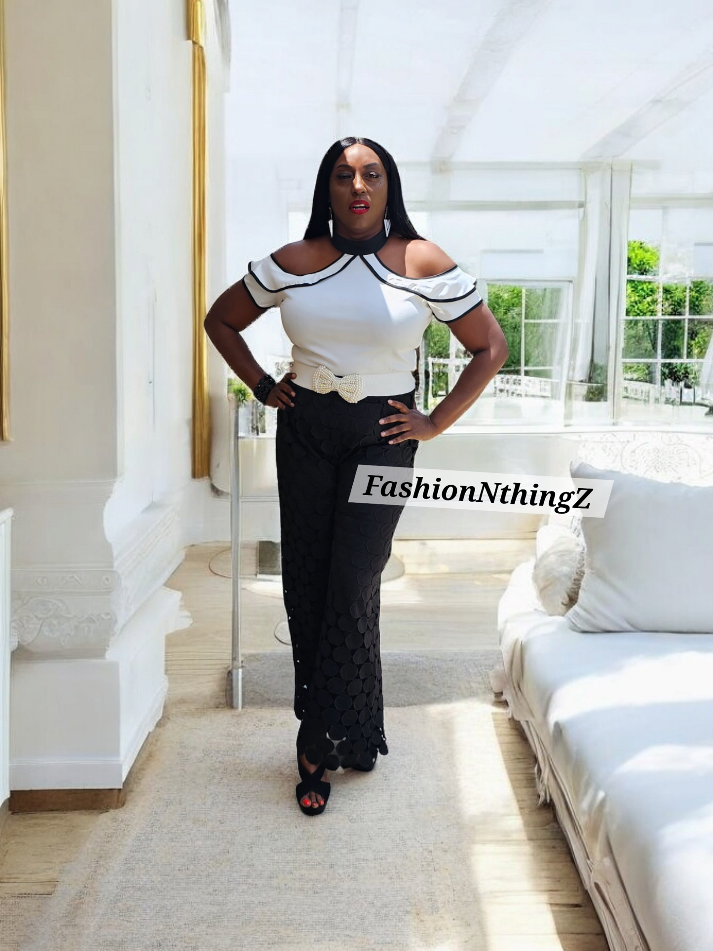 Monochrome Elegance Pants - FashionNthingZ
