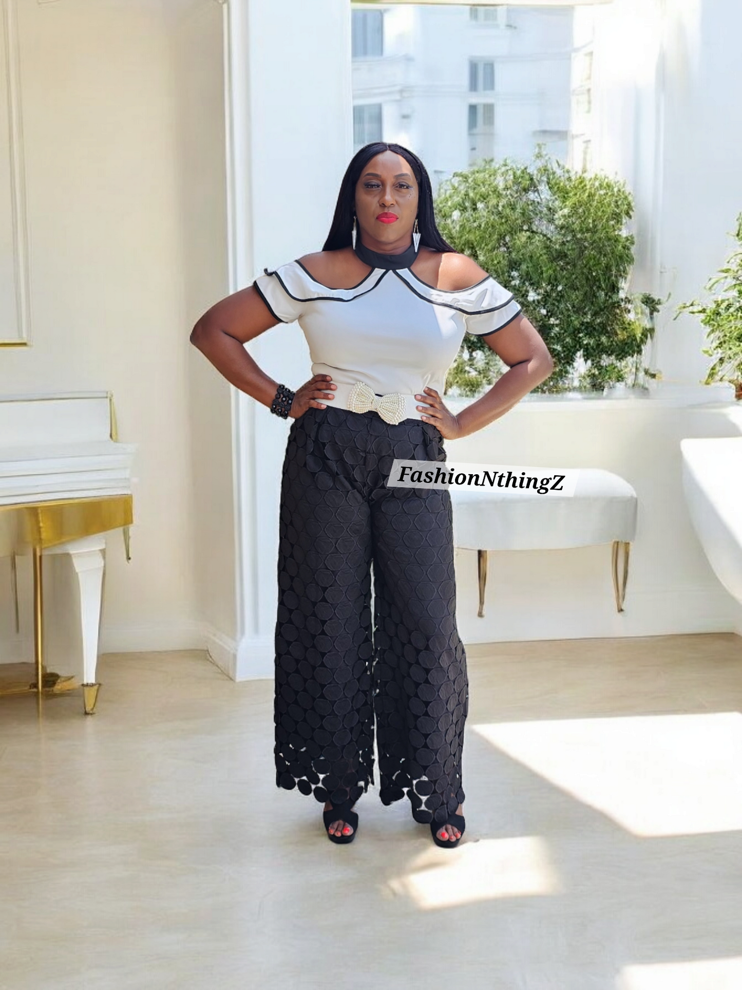 Monochrome Elegance Pants - FashionNthingZ